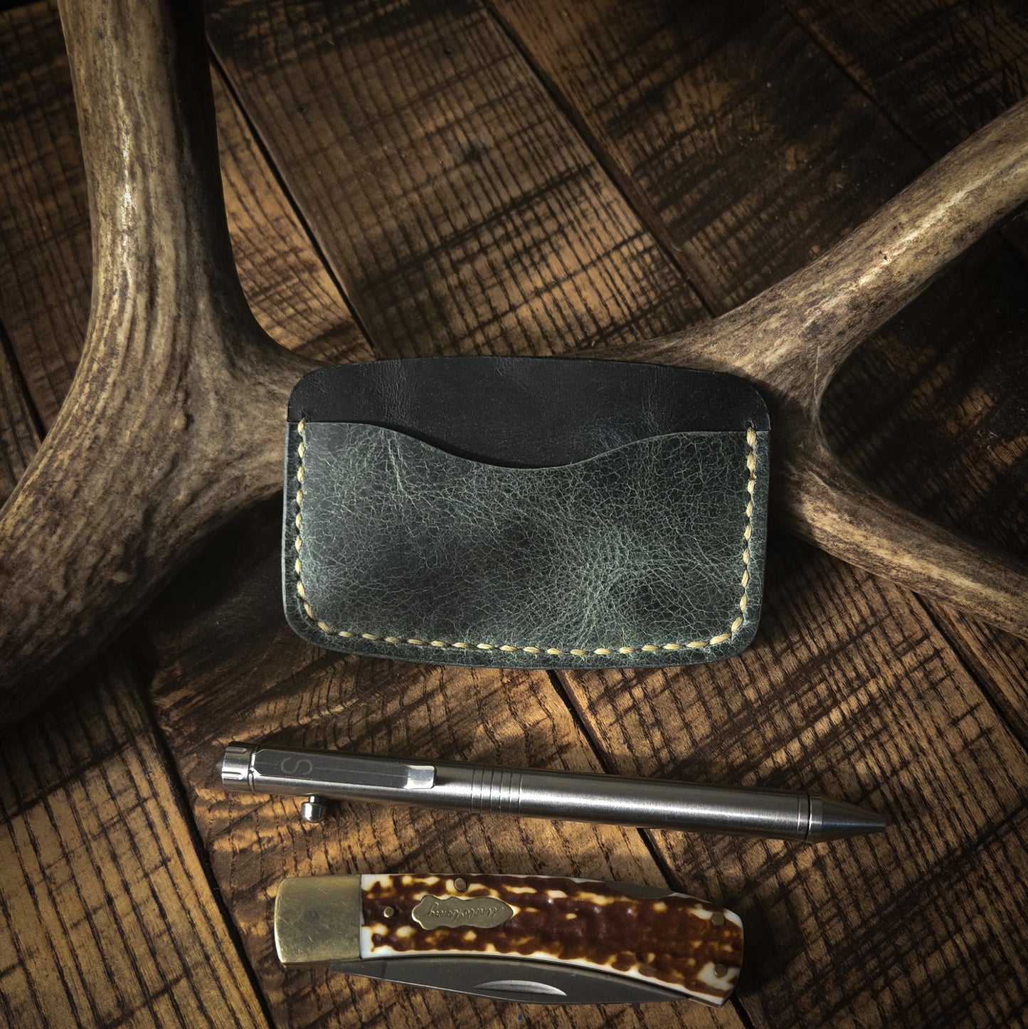 Yellow Quill Wallet ( Black and Green)